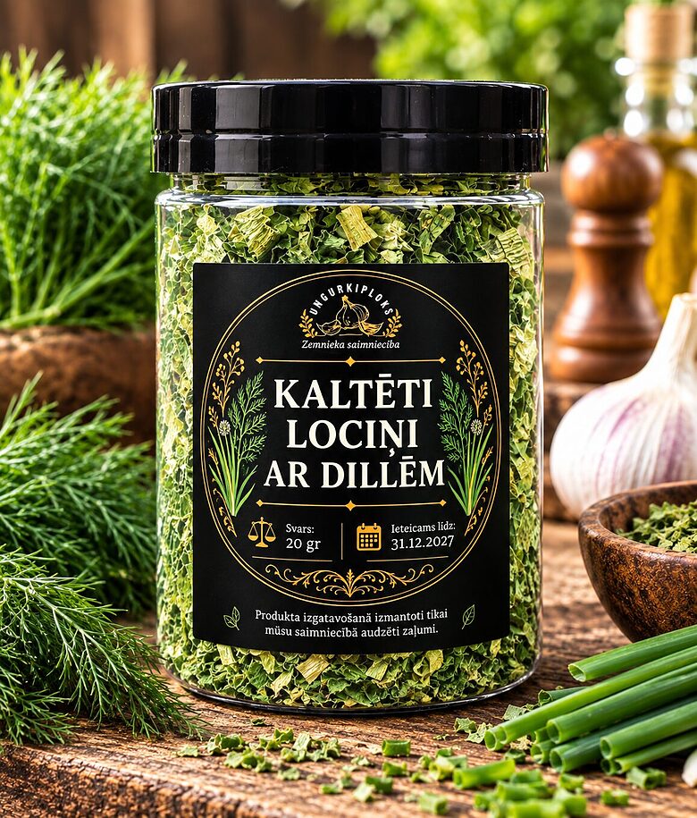Kaltēti lociņi ar dillēm 20gr