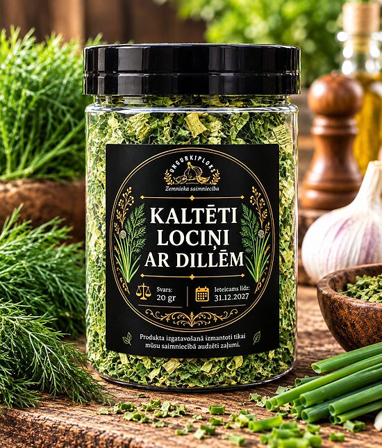 Kaltēti lociņi ar dillēm 20gr