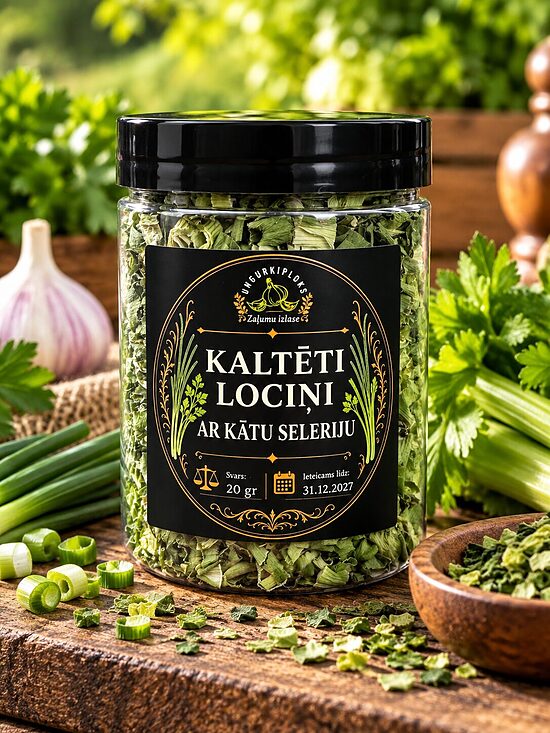 Kaltēti lociņi ar kātu seleriju 20gr